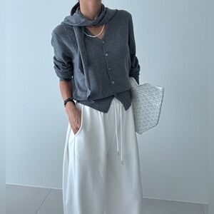 cardigan with scarf - New